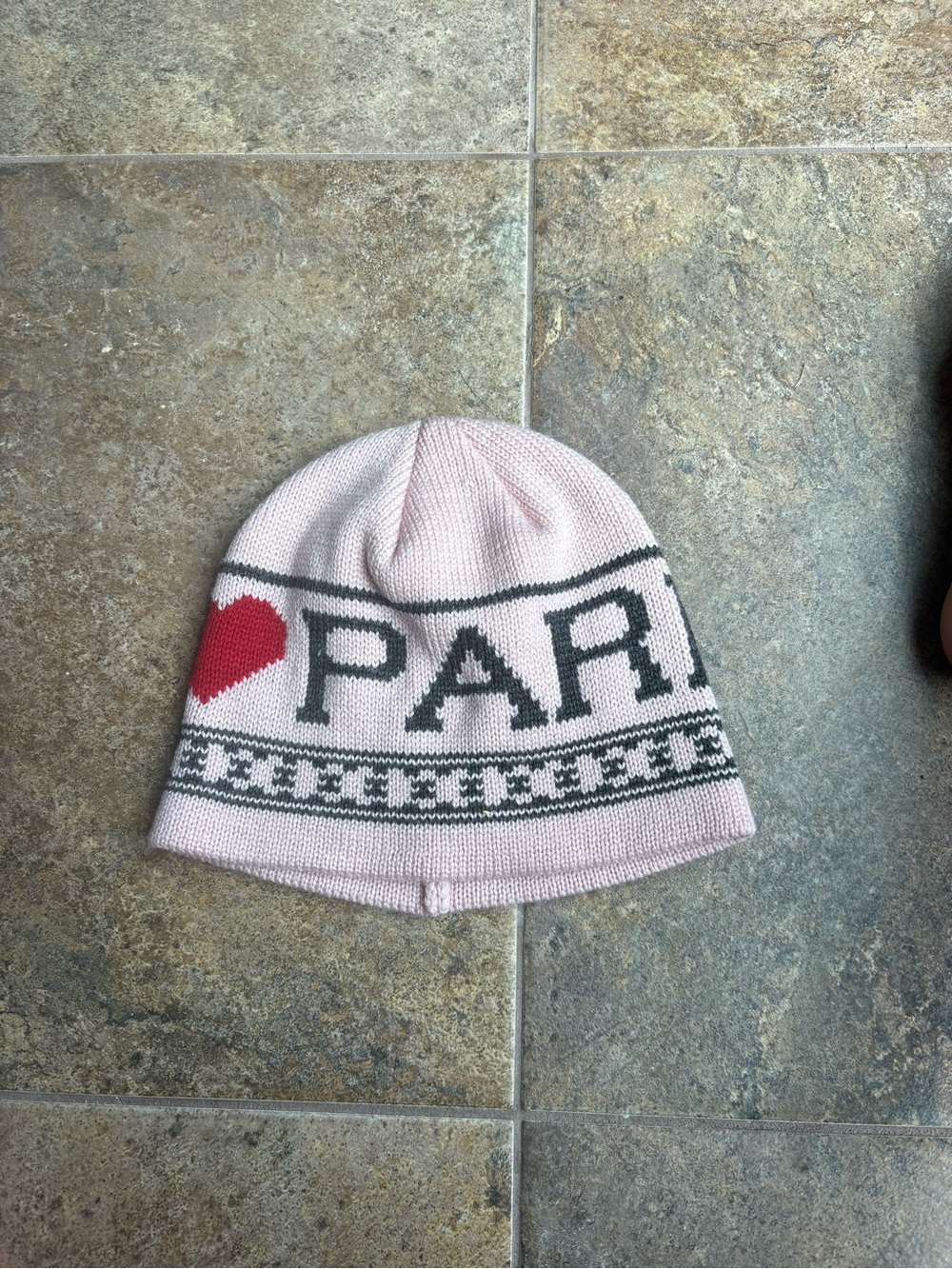 Women’s  Pink 'I ❤️ Paris' Knit Beanie Hat